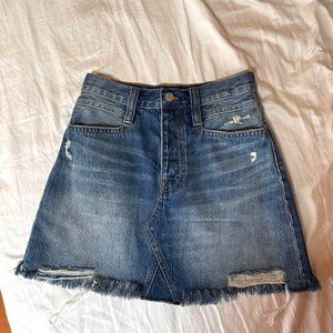 Madewell Distressed Rigid Denim A Line Skirt